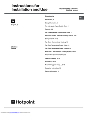 Hotpoint UE89X/1 Instructions For Installation And Use Manual