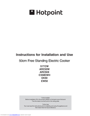 Hotpoint 51TCW Instructions For Installation And Use Manual