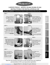Hotpoint RLM80 Instructions For Installation And Use Manual