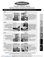 Hotpoint RZA50 Instructions For Installation And Use Manual