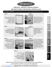 Hotpoint RZA30 Instructions For Installation And Use Manual