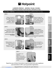 Hotpoint RLA81 Instructions For Installation And Use Manual