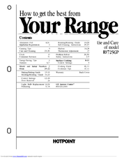 Hotpoint RF725GP Use And Care Manual