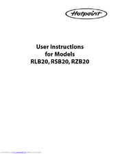 Hotpoint RLB20 User Instructions