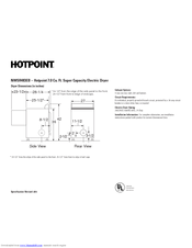 Hotpoint NWSR483EBWW Datasheet