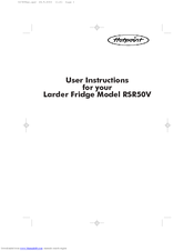 Hotpoint RSR50V User Instructions