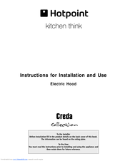 Hotpoint Creda LI2I3A Instructions For Installation And Use Manual