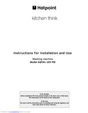 Hotpoint AQXXF 129 P Instructions For Installation And Use Manual