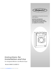 Hotpoint BWM12 Instructions For Installation And Use Manual