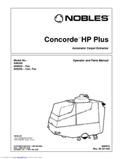 Nobles Concorde 608935 Operation And Parts Manual
