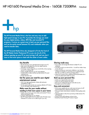 HP HD1600 Datasheet