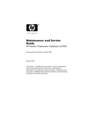 HP PAVILLION ZD7000 Maintenance And Service Manual