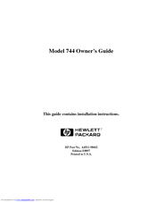 HP Model 744 - VME Workstation Hardware User Manual