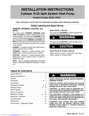 International Comfort Products H2H3 Series Installation Instructions Manual