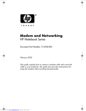 HP 316748-002 Modem And Networking Manual