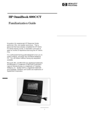 HP OmniBook 600C Familiarization Manual