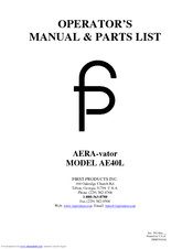 FP AE40L Operator's Manual & Parts List