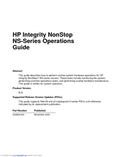 HP Integrity NonStop NS-series Operation Manual