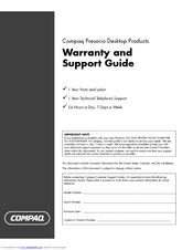 HP Compaq Presario 8000 series Support Manual