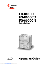 Kyocera Mita FS 8000C - Color Laser Printer Operation Manual