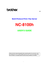 Brother 8100h - NC Print Server User Manual