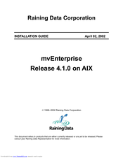 Raining Data Corporation Raining DataCorp. mvEnterprise Installation Manual