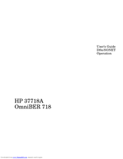 HP 37718A OmniBER 718 User Manual