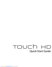 HTC Touch HD BLAC100 Quick Start Manual
