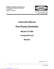 Hubbell Fire Pump Controller LX-1500 Instruction Manual