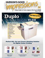 Duplo DocuCutter DC-545 Specifications