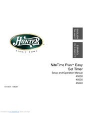 Hunter 45035 Setup And Operation Manual