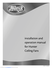Hunter 41844-01 Installation And Operation Manual