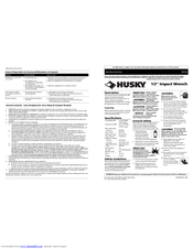 Husky Impact Wrench Operating Instructions Manual