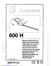 Husqvarna 600H Operating Instructions Manual