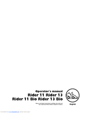 Husqvarna Rider 11, 13, 11 Bio, 13 Bio Operator's Manual