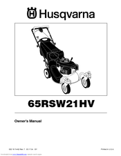 Husqvarna 65RSW21HV Owner's Manual