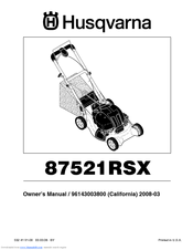 Husqvarna 87521RSX Owner's Manual