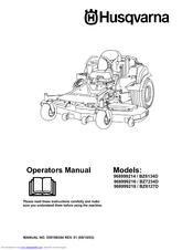 Husqvarna BZ6127D Operator's Manual