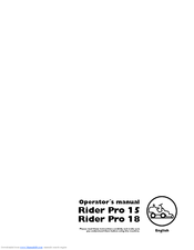 Husqvarna Rider Pro 15 Operator's Manual