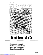 Husqvarna Trailer 275 Operator's Manual