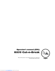 Husqvarna K650 Operator's Manual