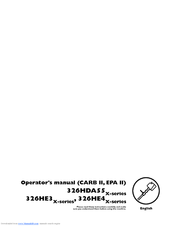 Husqvarna 326HDA55X-Series, 326HE3X-Seri Operator's Manual