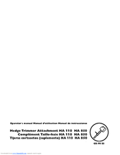 Husqvarna HA 110, HA 110 Operator's Manual