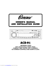 Rampage AM/FM/MPX Radio ACD-91 Owner's Manual