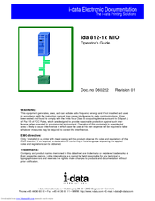 I-Data 812-1x MIO Operator's Manual