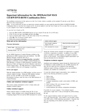 Ibm 10K3791 Important Information