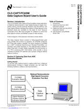 National Semiconductor Data Capture Board CLC-CAPT-PCASM User Manual