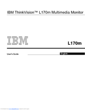 IBM ThinkVision L170m User Manual