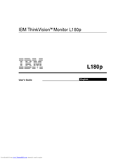 IBM ThinkVision L180p User Manual