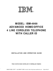 IBM IBM-4900 Installation And Operation Manual